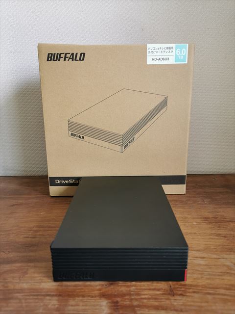 Amazon.co.jp限定品の6TBの外付けHDDを購入した。BUFFALO HD-AD6U3 